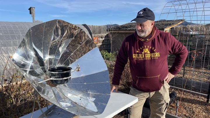 Studying a plant on the Botany and Foraging Intensive.