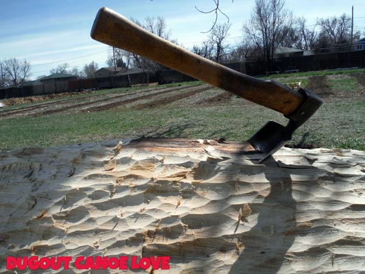 Adze for carving a dugout canoe.