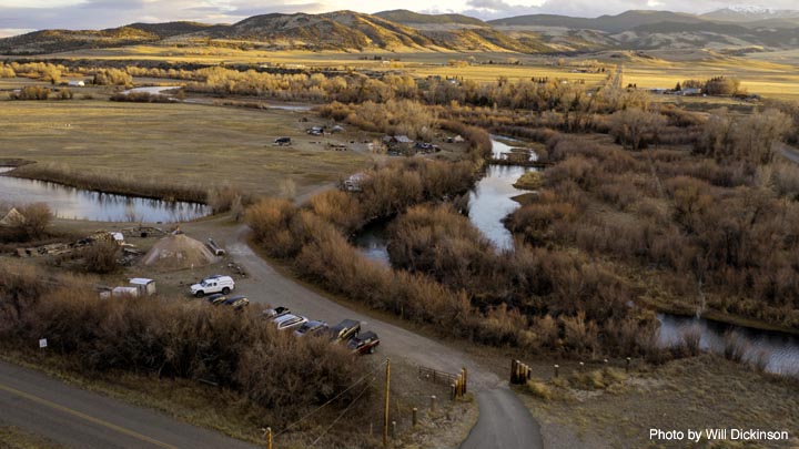 Aerial view of River Camp.
